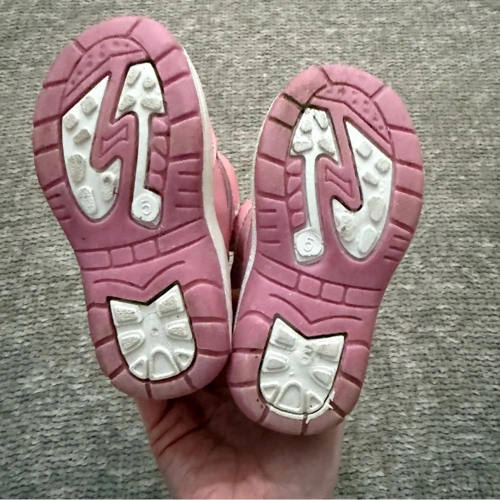 Tundra Toddler Girls Pink Winter Snow Boots Size 5‎ Velcro Warm Cozy